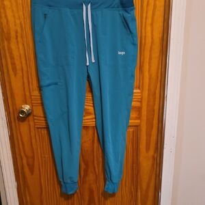 LAGOS Teal Joggers with White Drawstring